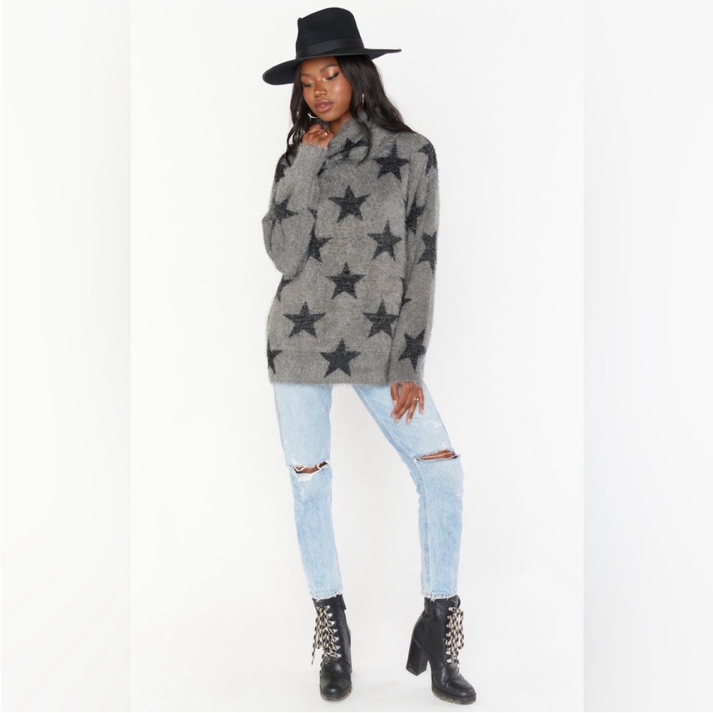 Show Me Your Mumu Fatima Turtleneck Sweater in Smokey Star Sz Small